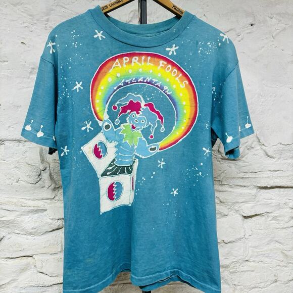 Hanes Other - Grateful Dead April Fools Atlanta 1994 T Shirt Batik Rainbow Bear Joker Vtg 90s
